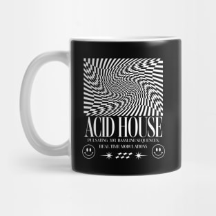 ACID HOUSE  - Trippy Art modulations (White) Mug